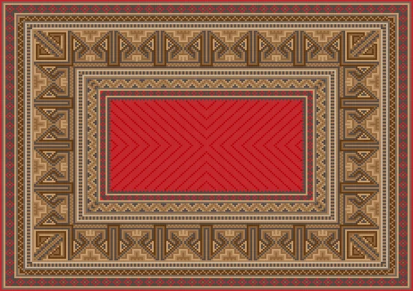 Lujosa alfombra oriental con patrón original — Vector de stock