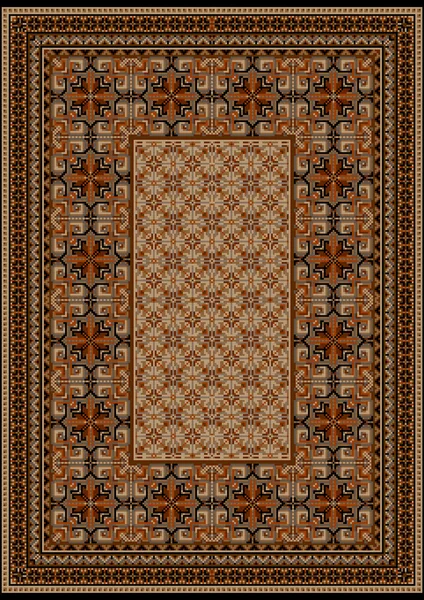 Luxe tapijt met originele patroon met bruine tinten — Stockvector