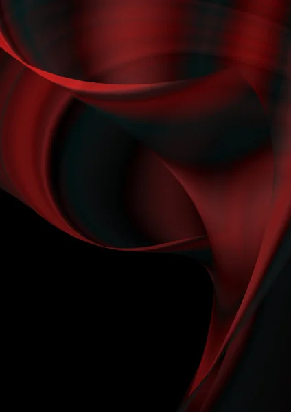 Intersecting curved transparent red wave on black wavy background — Stock Photo, Image