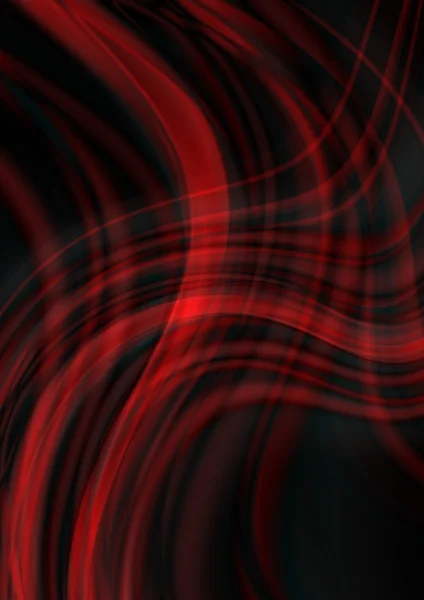 黒い波状の背景に交差する曲線透明赤波 — ストック写真