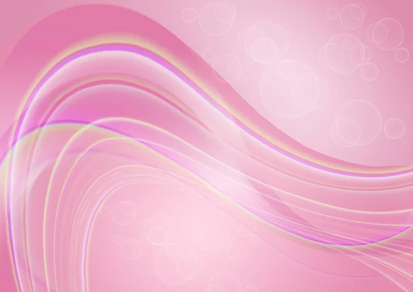 Pink shiny background with transparent waves and circles — Stock Photo, Image