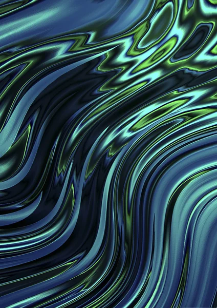 Background with iridescent blue and green waves — Stock Photo, Image