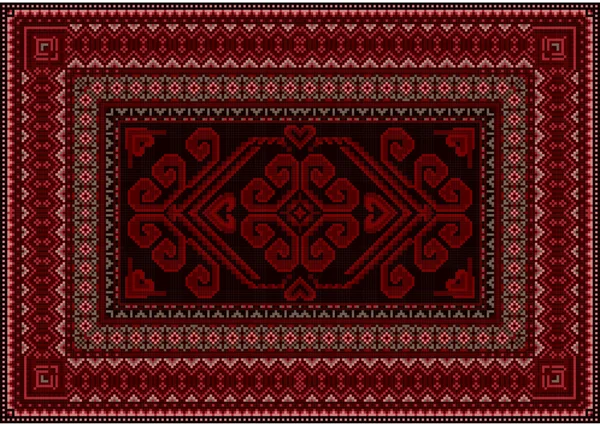 Alfombra oscura con tonos rojos y marrones — Archivo Imágenes Vectoriales