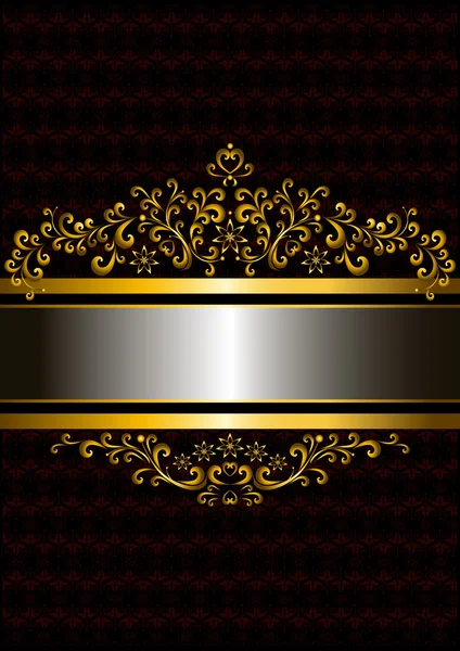 Gold frame in the old style with the frizzy forms — Stock Vector