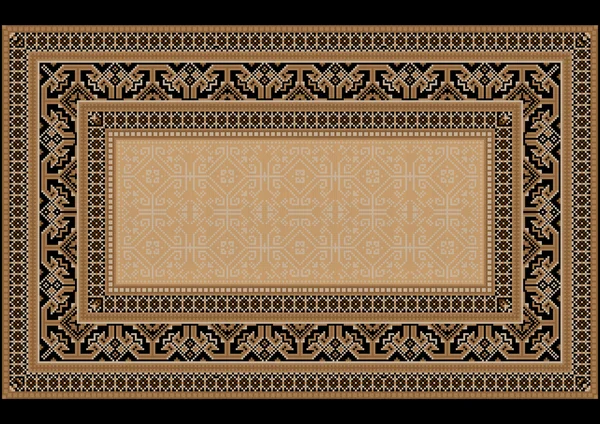 Design carpet with ethnic ornament on the sides — Stock Vector