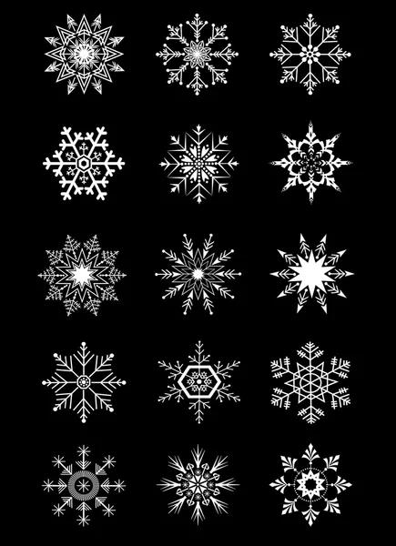 Coleção original branco flocos de neve ornamentos — Fotografia de Stock