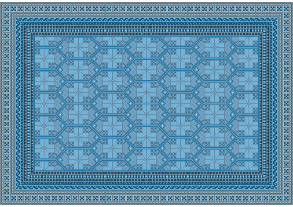Blauw met beige schaduw patroon voor van het tapijt — Stockvector