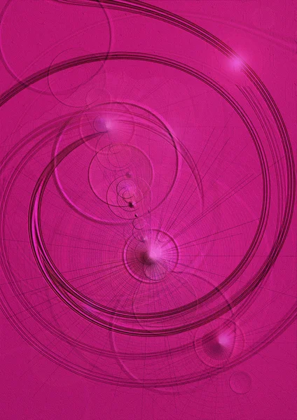 Crimson background with swirls,convex cones,transparent circles and highlights — Stock Photo, Image