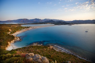 Aerial view of Villasimius beach, Sardinia, Italy clipart