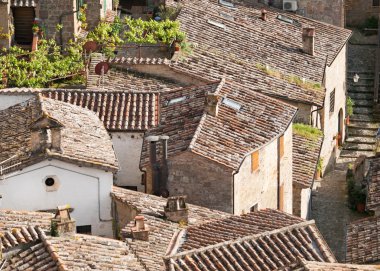 Antik Sorano şehrin çatıları