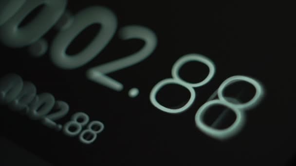 Цифровий секундомір з поточними номерами від 0 до 20 секунд. Точний інструмент, що показує час у дробах секунди . — стокове відео