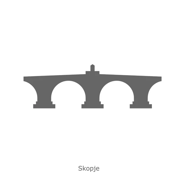 Stone Bridge Skopje - Macedónia volt Jugoszláv Köztársaság — Stock Vector