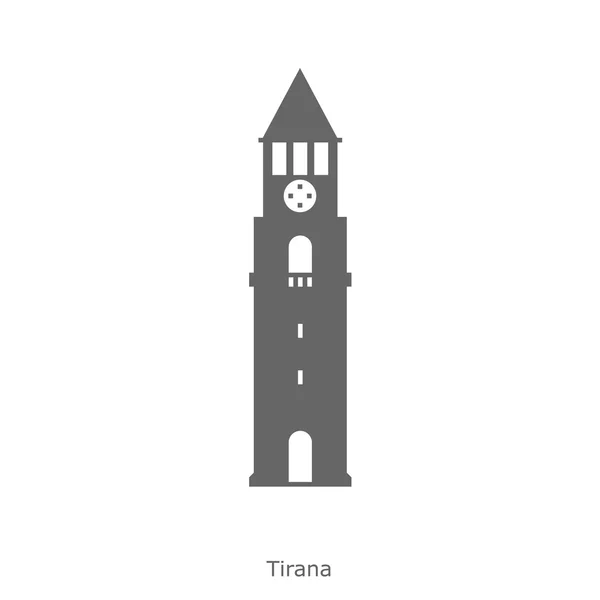 Clock Tower of Tirana - Albania — Stock Vector