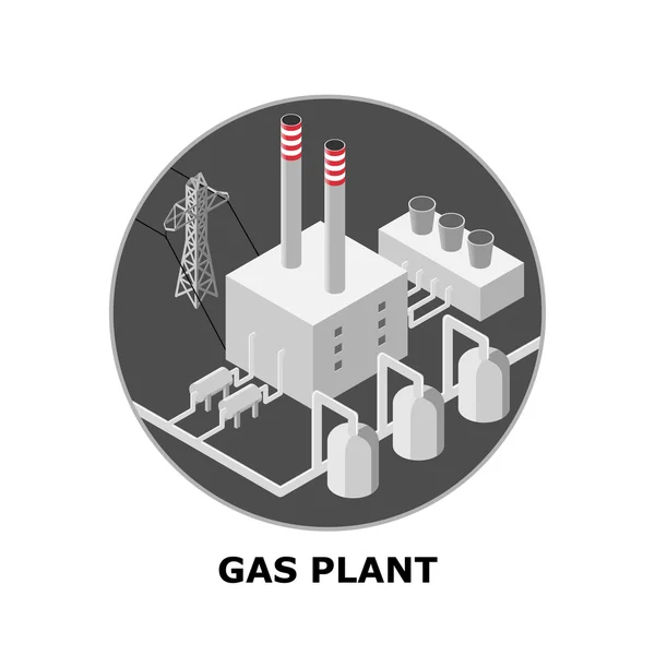 Doğalgaz Santrali — Stok Vektör