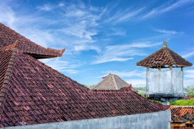 Bali 'nin çatısına ve ufkuna bak. Metin için boş yer, kopyalama alanı. 