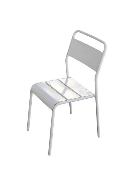 White Chair Made Wood Plastic Metal Isolated White Background Top — Stock Photo, Image