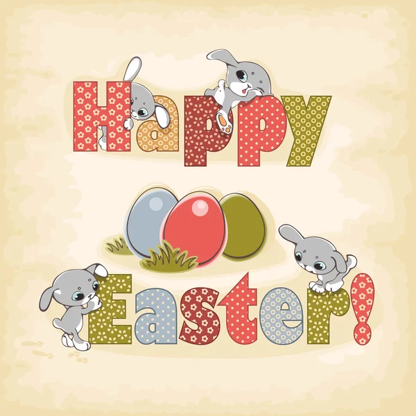 Happy easter rabbit — Stock Vector