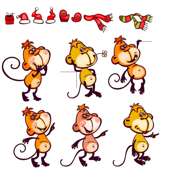 Set monkey — Stock Vector