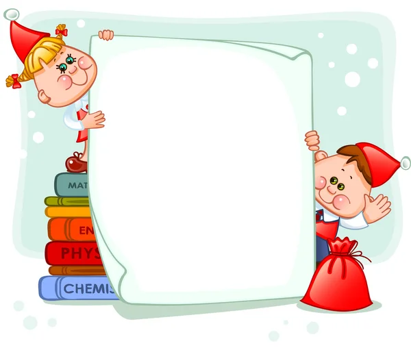 Frame met new year's kinderen — Stockvector