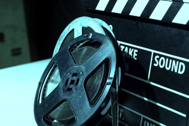 Yakın çekim makara film karşı