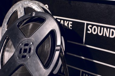 Yakın çekim makara film karşı