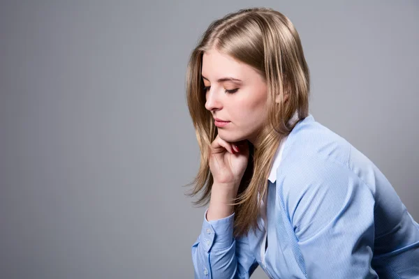 Portrait side profile beautiful woman — Stock Photo, Image