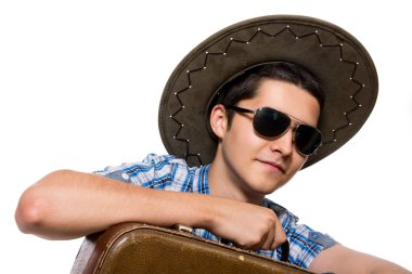 yakın çekim genç turist portresi. 