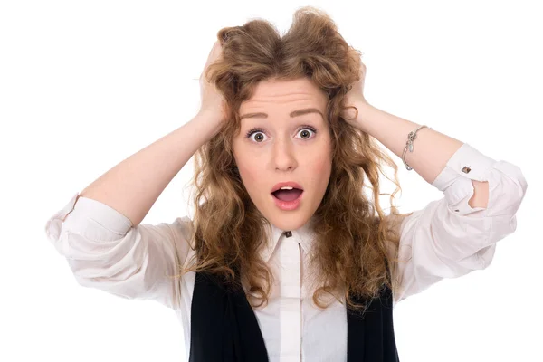 Retrato de cerca de una joven sorprendida . —  Fotos de Stock