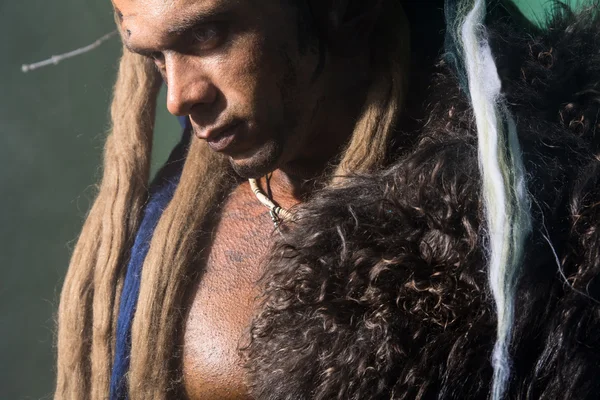 Close-up portrait of a strong man with a skin on his skin — Stock Photo, Image