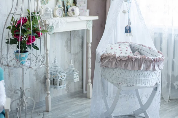 Interior room with a cot in retro style — Stock Photo, Image