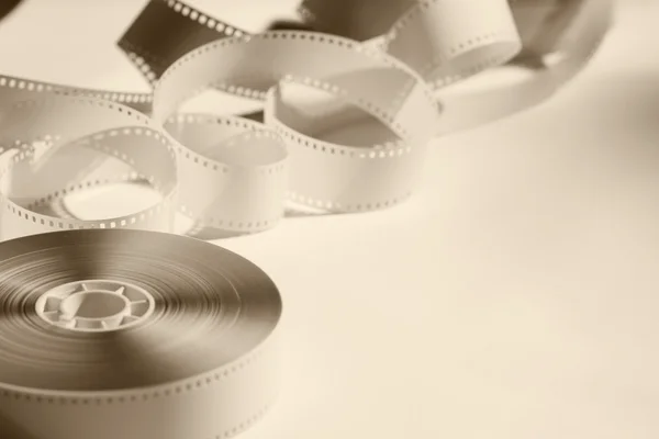 Close-up reel with a negative film. — Stock Photo, Image