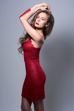 Göz alıcı bir güzel kız portresi