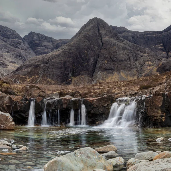 Fee Zwembaden Watervallen Sgurr Een Fheadain Glen Broos Eiland Van — Stockfoto