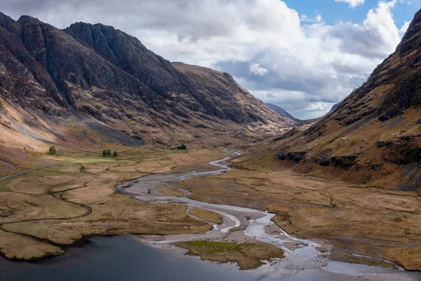 Przełęcz Glencoe Patrząc Wschód Jeziora Achtriochtan — Zdjęcie stockowe