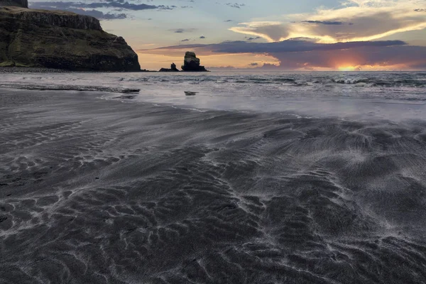 Talisker Baia Isola Del Cielo Con Modelli Sabbia Tramonto Simulato — Foto Stock