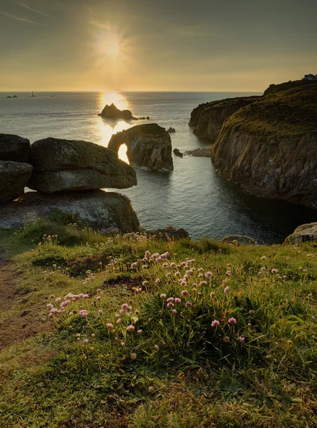 Lands End zonsondergang — Stockfoto