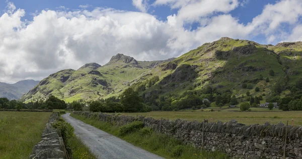 Langdale Pikes from Green Lane 免版税图库图片