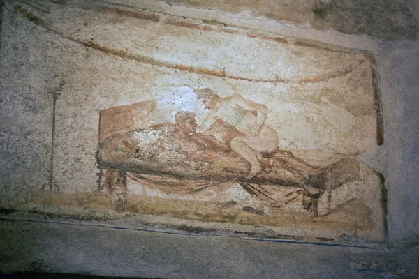 Pompeji bordell fresco — Stockfoto