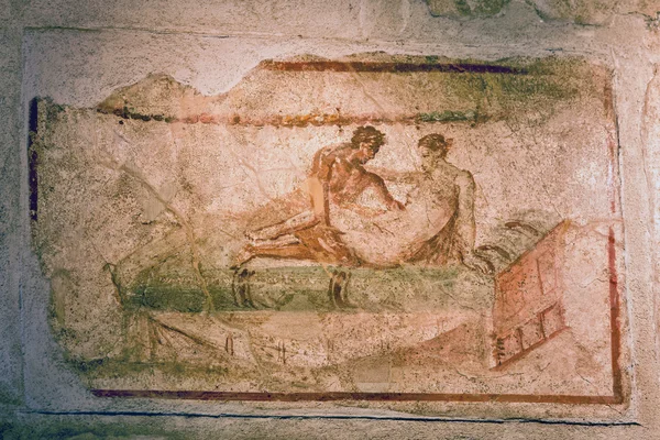 Pompeji bordell fresco — Stockfoto