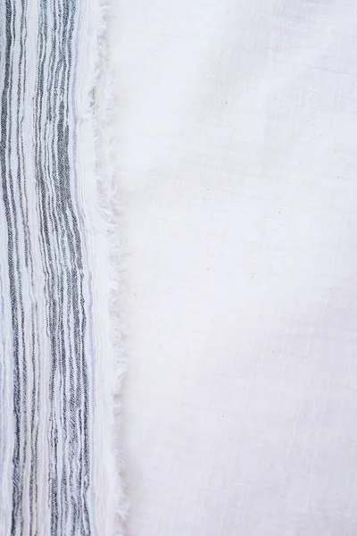 Tessuto Sfondo Bianco Lino Tela Tessuto Cotone Naturale Stropicciato Naturale — Foto Stock