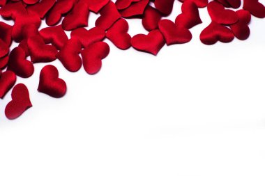 Kırmızı kalpli sevgililer günü arkaplanı. Boşluğu kopyala