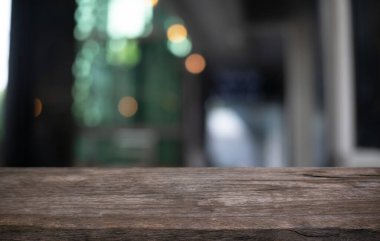 Görüntü Arkaplan Odasında Ahşap Masa Üstü içi boş kopya alanı ile 