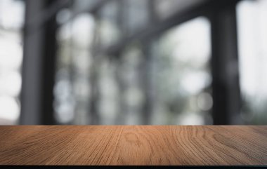 Görüntü Arkaplan Odasında Ahşap Masa Üstü içi boş kopya alanı ile 