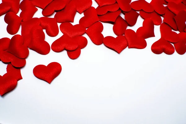 Kırmızı Kalpli Sevgililer Günü Arkaplanı Boşluğu Kopyala — Stok fotoğraf