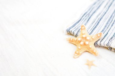 Yaz tatilinin arka planı Sahilde dinlenmeye hazır, kopya alanı için tasarım,