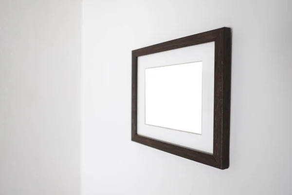 Empty White Frame Wall Mock — Stock Photo, Image