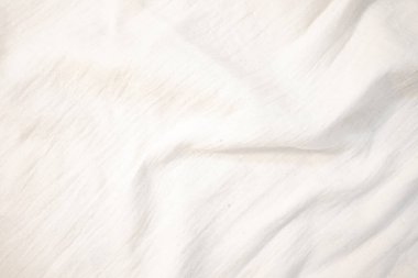 Kumaş perde arkası Beyaz keten branda buruşmuş doğal pamuk kumaş doğal el yapımı keten arka plan Organik eko tekstil beyaz kumaş kumaş dokusu 