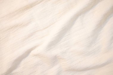 Kumaş perde arkası Beyaz keten branda buruşmuş doğal pamuk kumaş doğal el yapımı keten arka plan Organik eko tekstil beyaz kumaş kumaş dokusu 