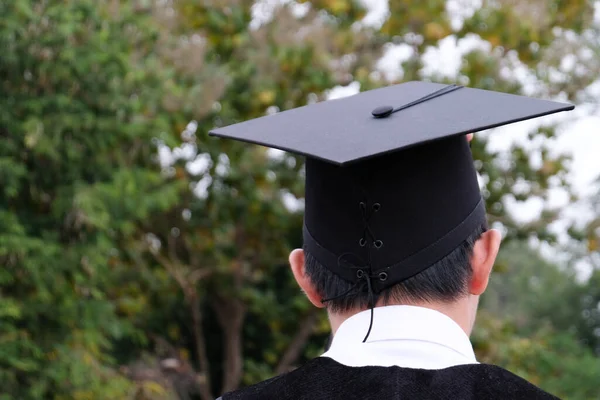 Student Congratulations Graduates Wearing Graduation Gown University — Stock Photo, Image