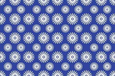 mavi kumaş desenli arkaplanda çiçekler